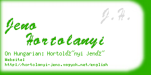 jeno hortolanyi business card